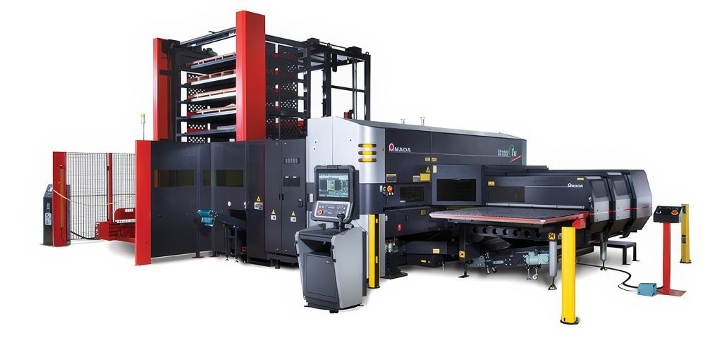 Amada EML 2515 AJ punch/laser combination machine with ASR 3015 NTK automation tower